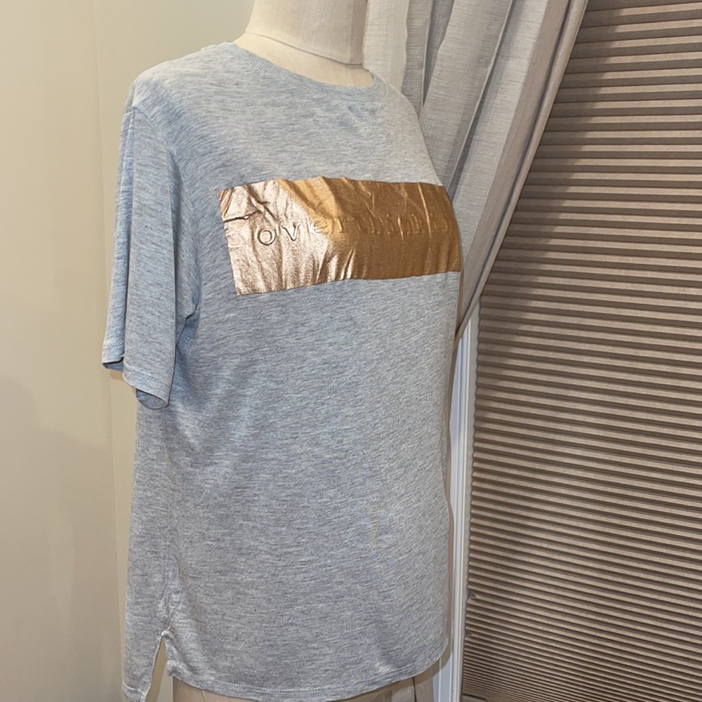 Pull & Bear Super Soft “Overthinking” Metallic T-… - image 5